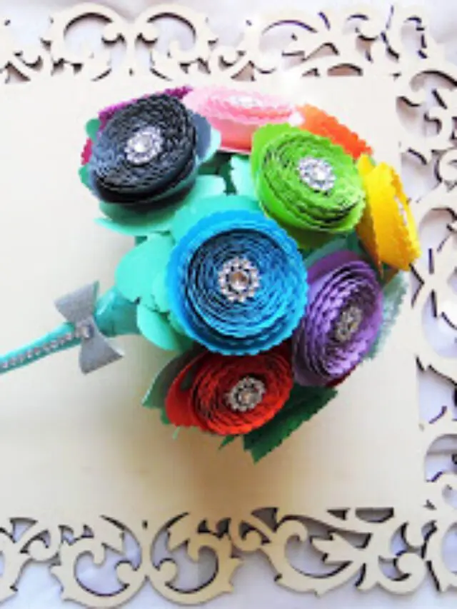 Rainbow Rolled Rosette Paper Flower Story