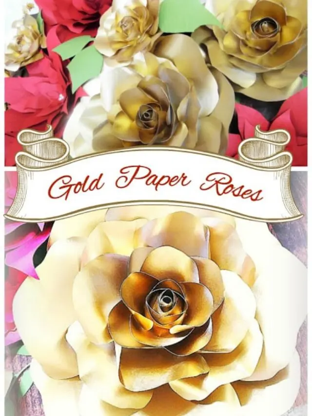 Golden Christmas inspirations. DIY gold roses. Holiday decor ideas #DIY