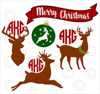 Deer monogram SVG craft files for cutting machines