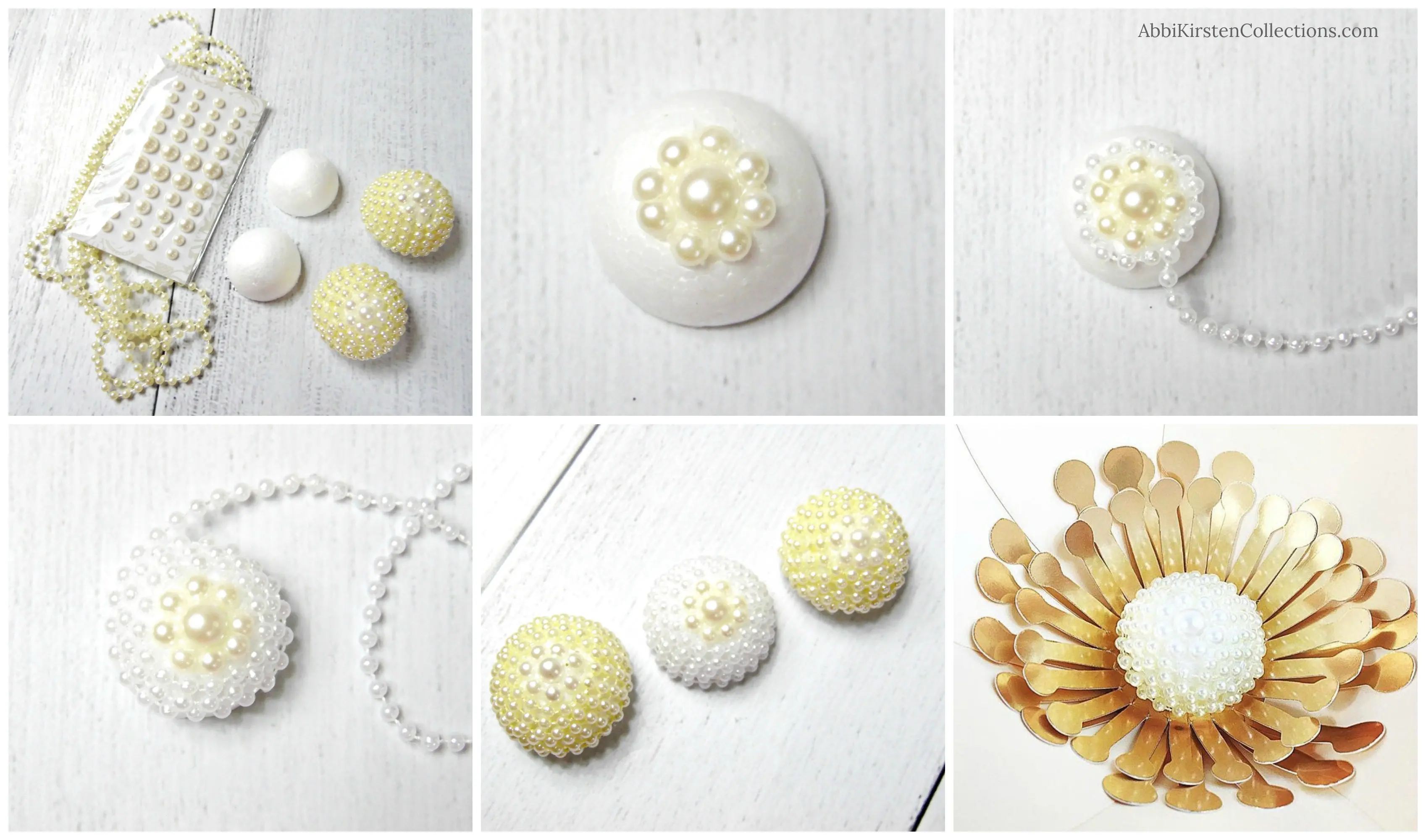 Pearl and jewel centers for paper flowers