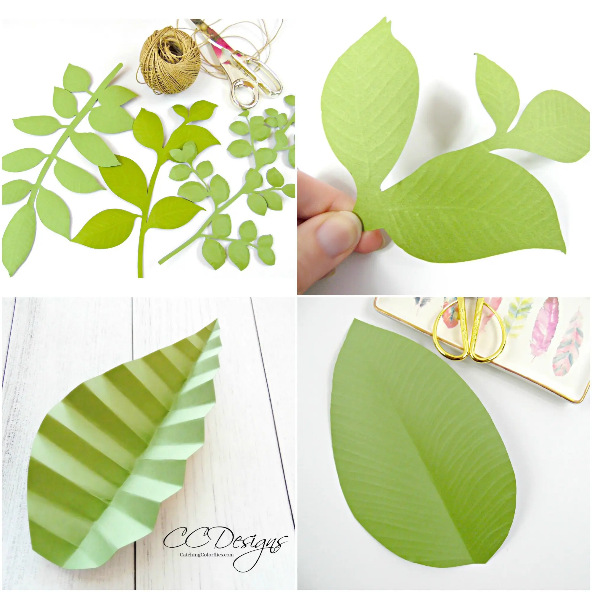 Paper vines and leaves. Paper leaf craft.