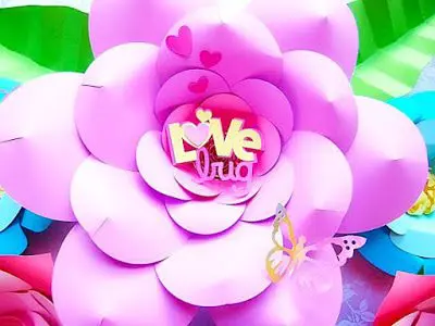 Cute giant paper flower backdrop ideas
