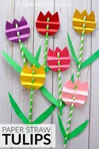 Paper Straw Tulips