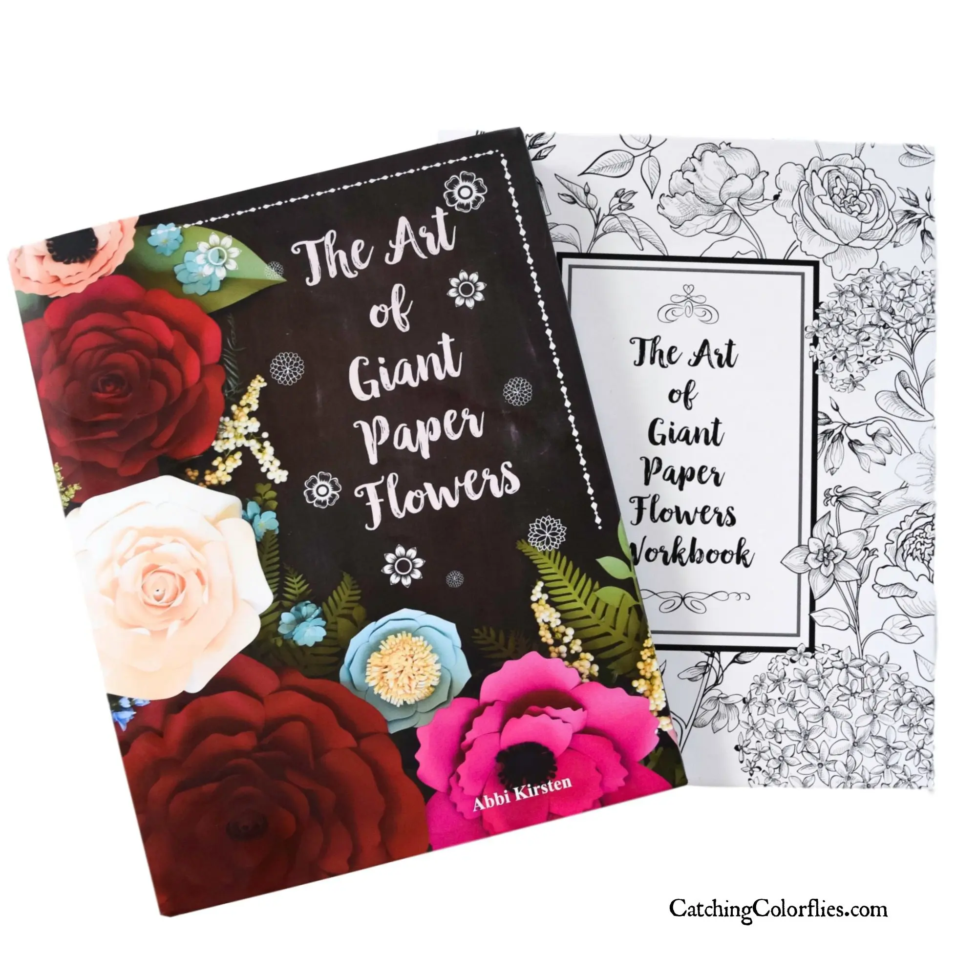 This colorful Art Of Giant Paper Flowers book, and the accessory workbook, are available for purchase on the catchingcolorflies.com website.