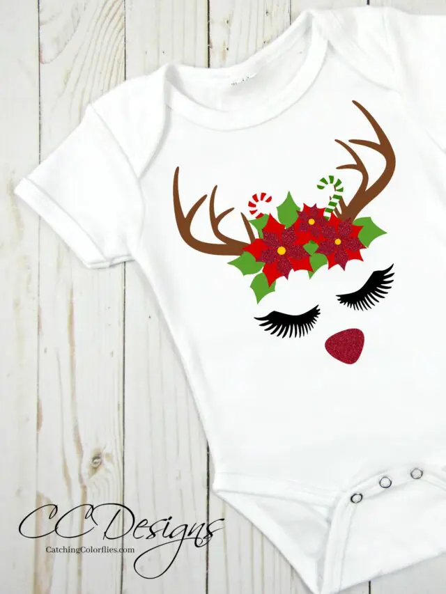 FREE Reindeer Cut File & Poinsettia Template
