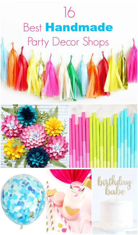Find all you need on our list of 16 best handmade Party Decor Websites. The best handmade party shops perfect to help you plan your next event.