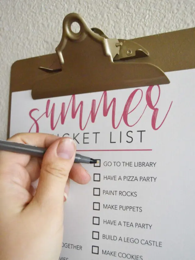 Summer Bucket List Printable + DIY Clipboard Story