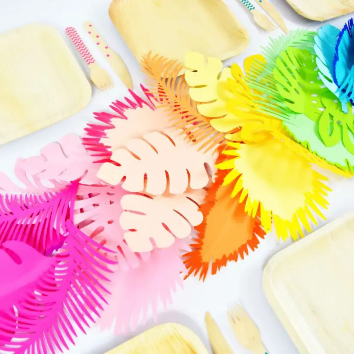 DIY Ombre Rainbow Paper Leaf Table Runner