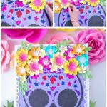 paper flowers with sugar skull