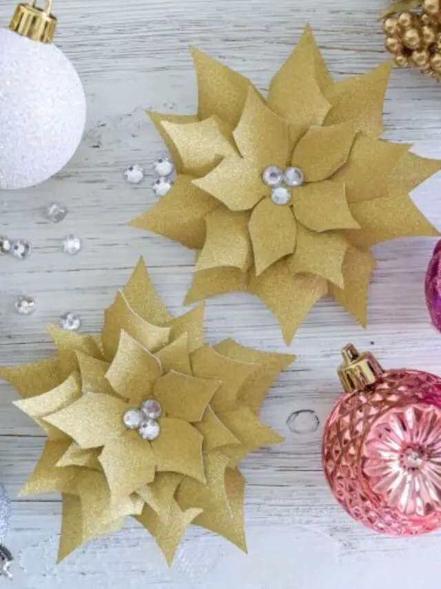 DIY Small Paper Poinsettia Flower Tutorial Story
