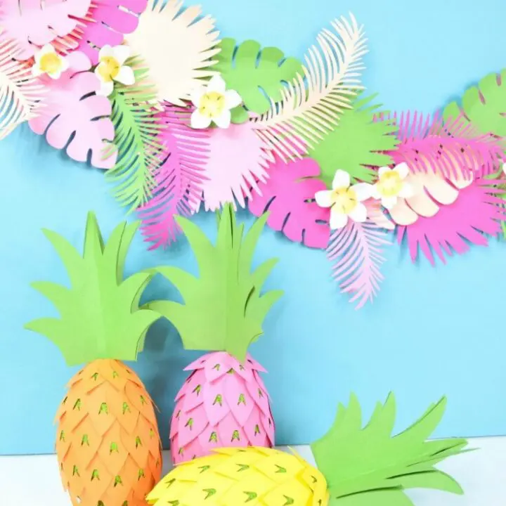 How To Make Paper Pineapple Party Decorations (with Templates!)