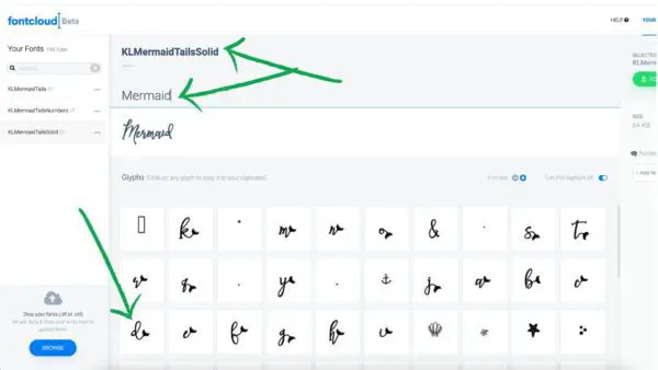 Shows how to copy a special font character into Cricut Design Space.