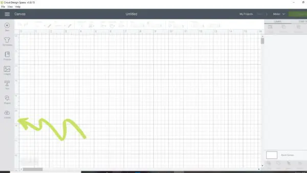 This grid is the canvas workspace page for Design Space, where you will upload SVG and all image files. 