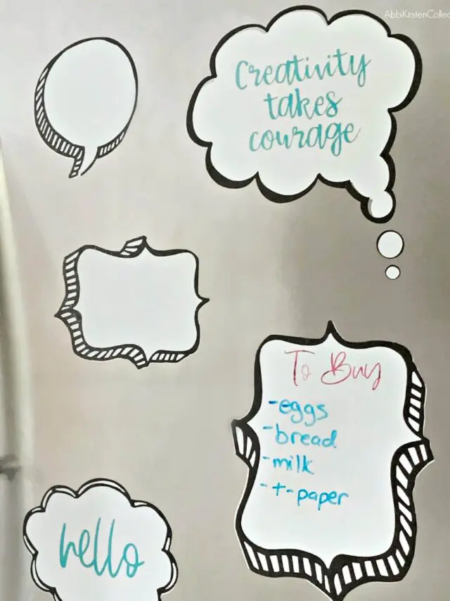DIY Speech Bubble SVG Files For Notes With Dry Erase Cricut Vinyl Story