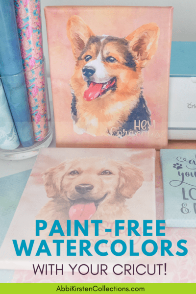 How to make easy DIY canvas art with your Cricut machine, heat transfer vinyl and Easypress! Create watercolor art with the help of your Cricut!