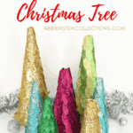 DIY Faux Glitter Leather Cone Christmas Tree Craft – Free Templates