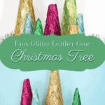 DIY Faux Glitter Leather Cone Christmas Tree Craft – Free Templates