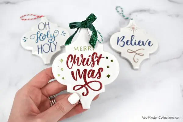 Free Christmas SVG files for DIY ornaments.