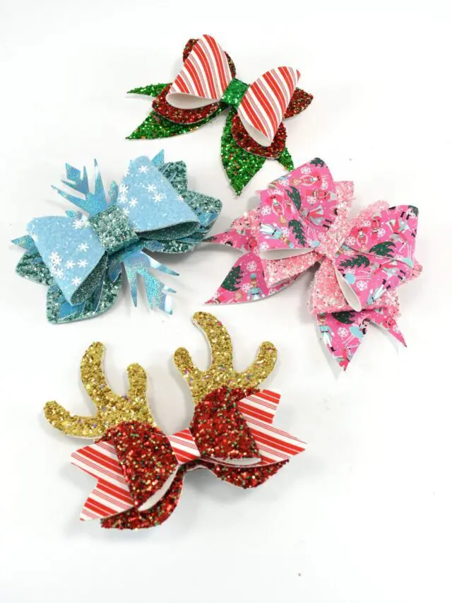 Free Faux Leather Hair Bow Templates and Tutorial Story