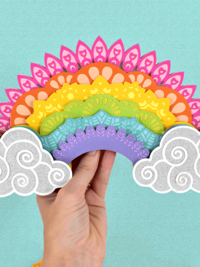 3D Rainbow Mandala Paper Craft Story