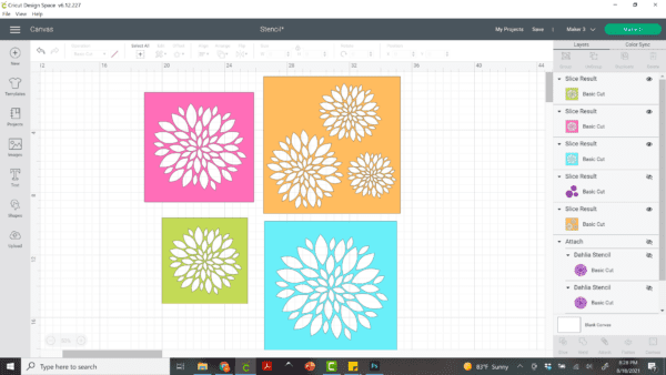 Cutting stencils with cricut