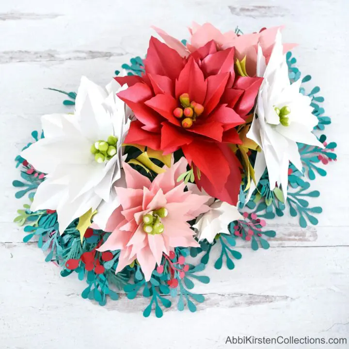 Poinsettia Flower Table Arrangement