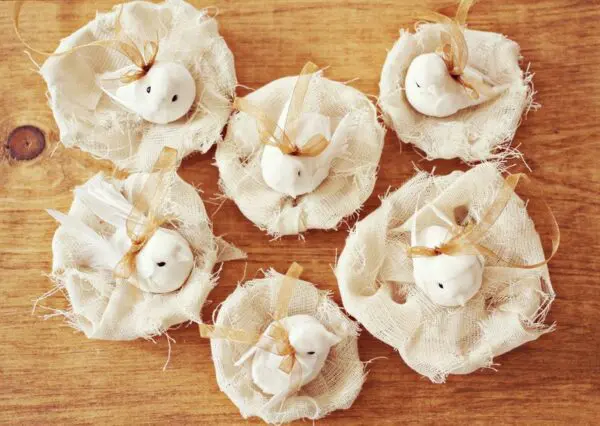 DIY bird nest ornaments