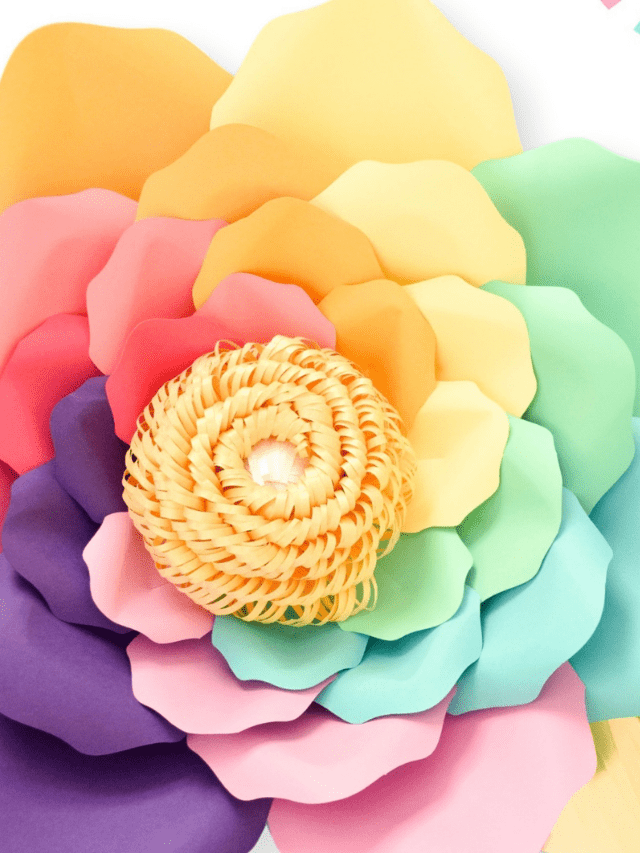 DIY Iris Unicorn Rainbow Flowers- Large Rainbow Paper Flowers Story