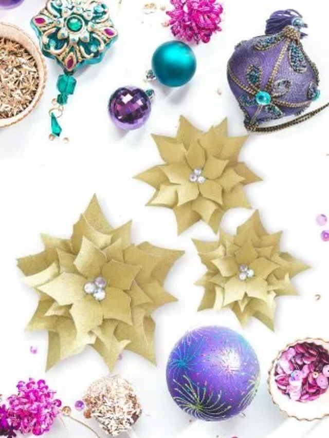 DIY Small Paper Poinsettia Flower Tutorial Cover Image