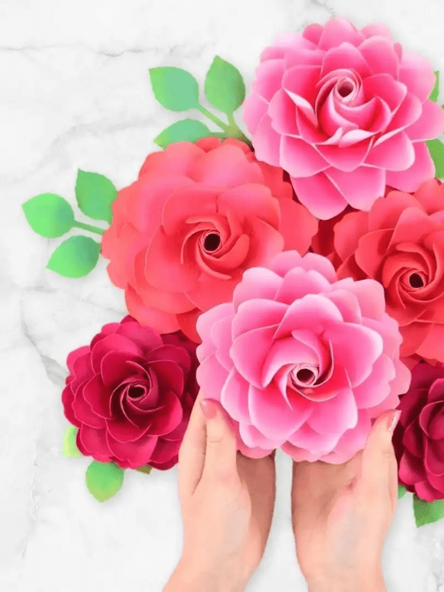 Full Bloom Garden Stemmed Paper Rose Tutorial with Templates Cover Image