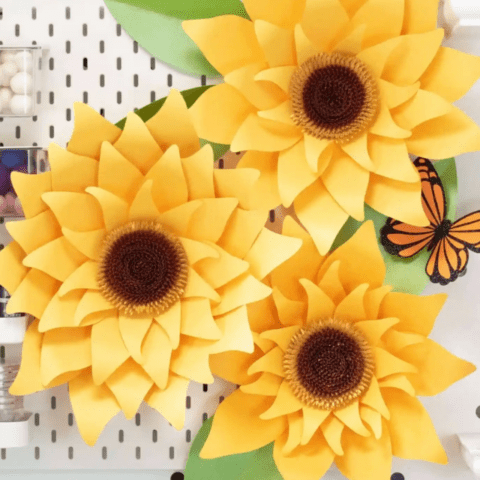 Giant Paper Sunflower Tutorial – Paper Flower SVG and PDF Printable Templates Cover Image