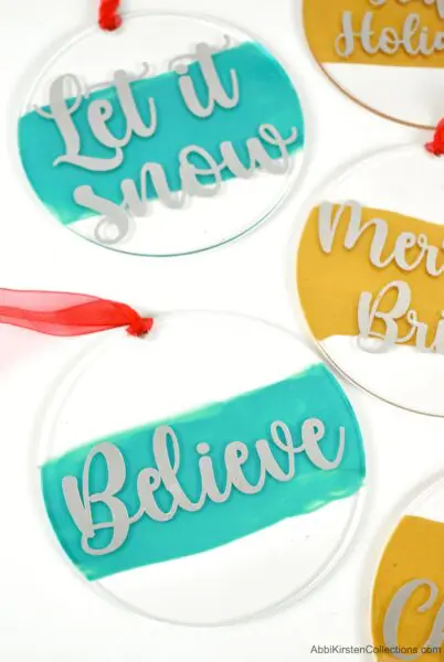 DIY painted ornaments.