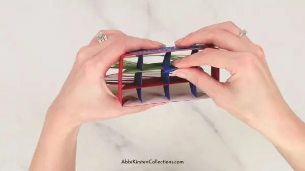 Assembling the Nativity christmas pop up card. 