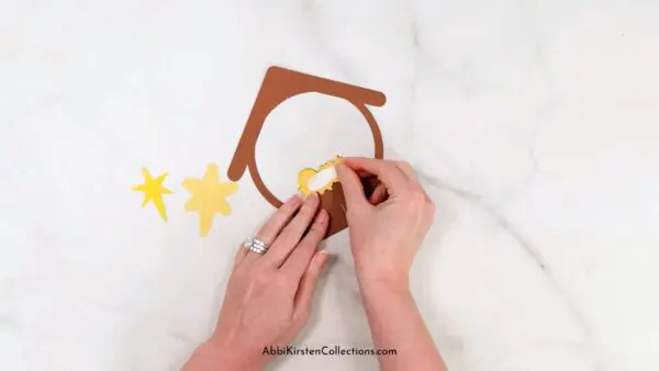 Layering the nativity card. 