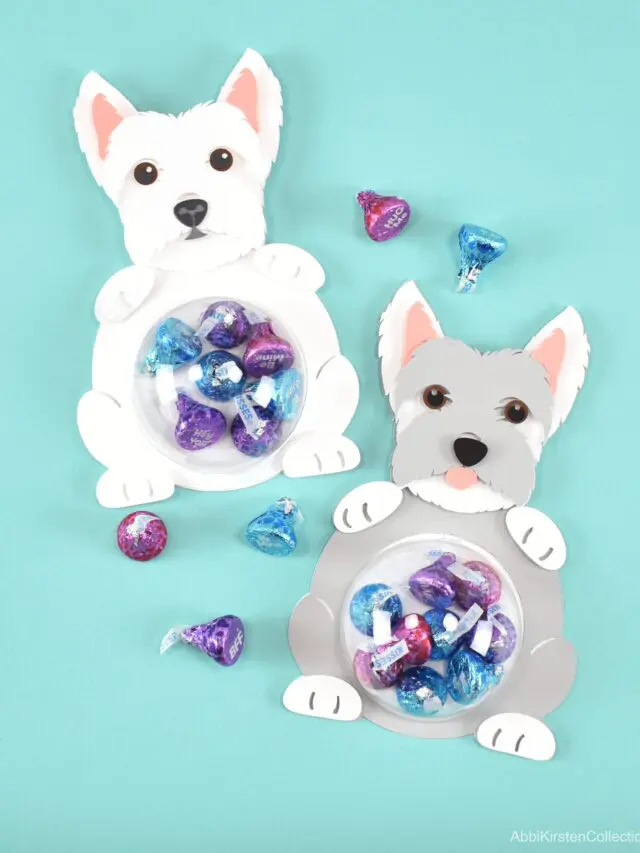 Two layered candy holders in terrier designs
