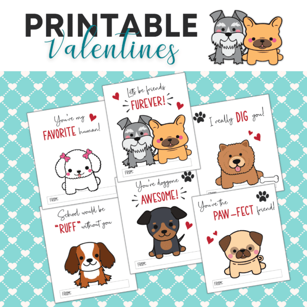 Furry friends valentine printables for kids.