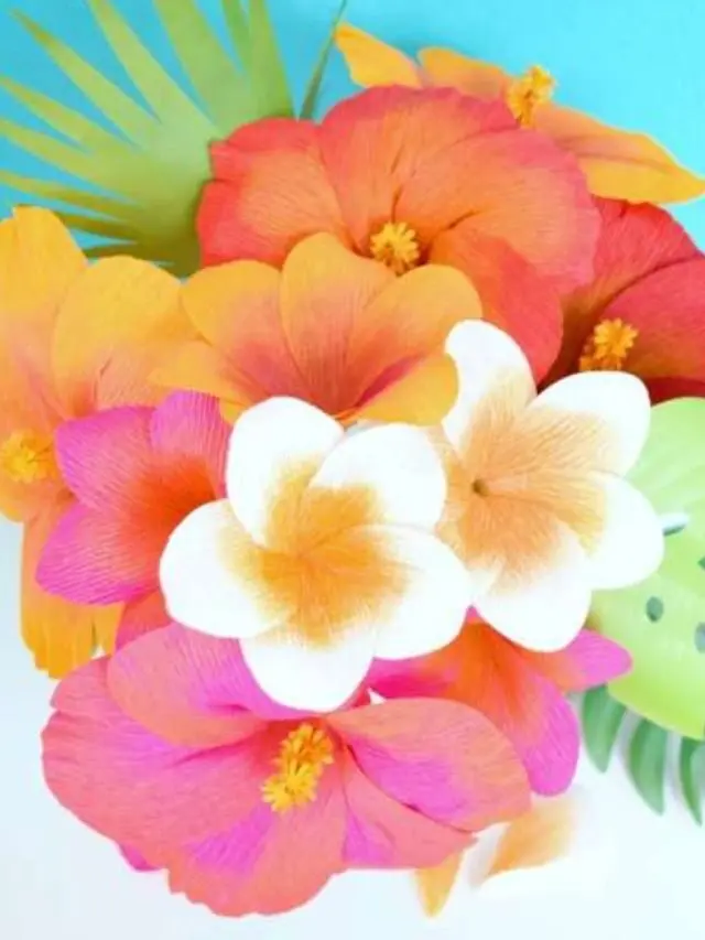 How to Make Crepe Paper Hibiscus Flowers Story