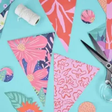 Bunting Banner made with Wrapping Paper