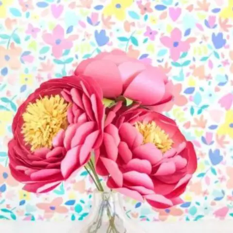 Paper Peony Flower Template_ How to Make Small Paper Peonies cover