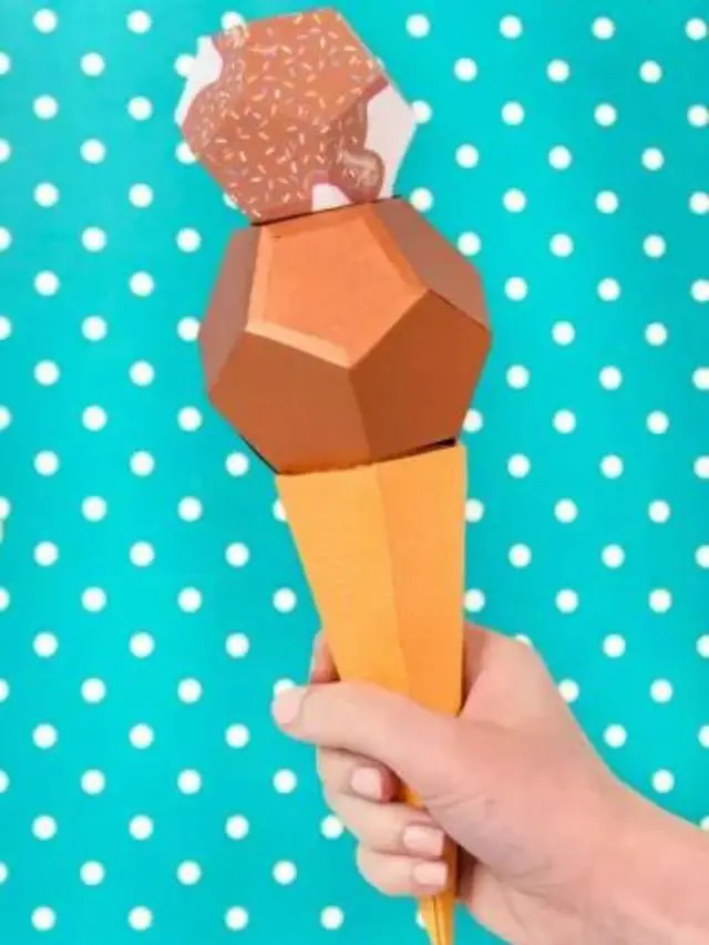 3D Paper Ice Cream Craft Story