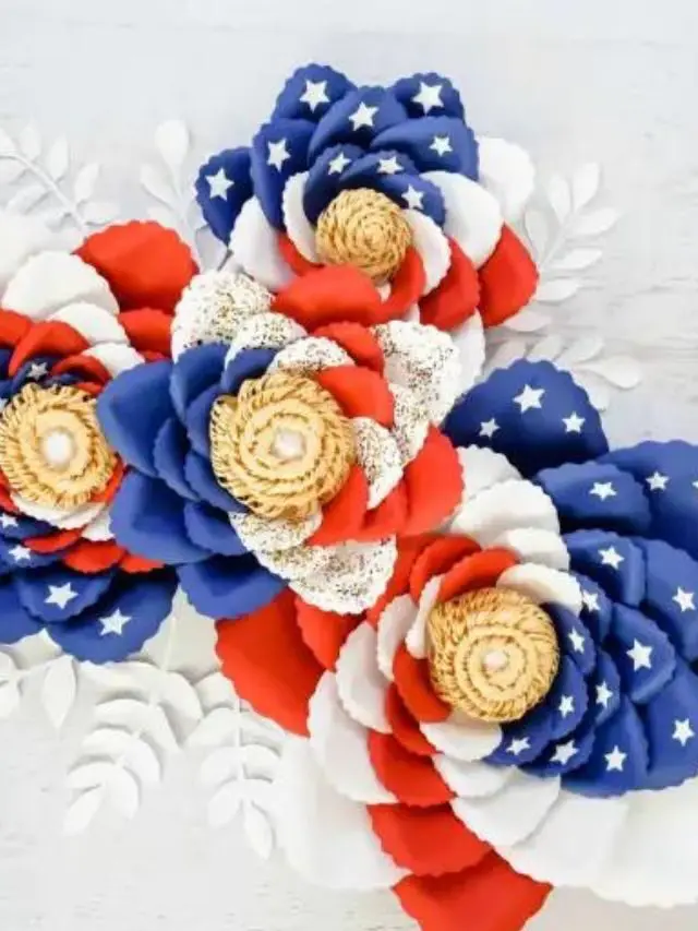 Giant American Flag Swirl Paper Flowers Story
