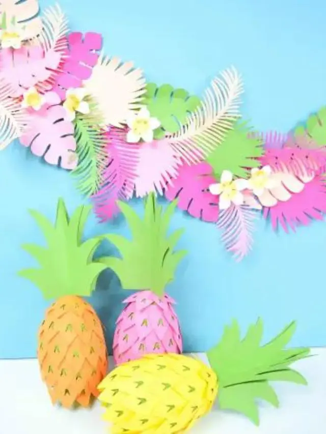 How to Make Paper Pineapple Party Decorations_ DIY Paper Pineapple Template cover