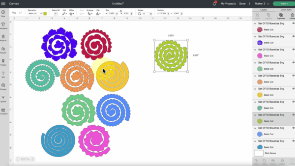 How to cut paper flowers in Cricut Design Space.