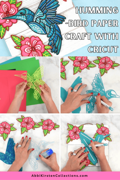 3D layered hummingbird SVG mandala paper craft with Cricut. Learn to cut cardstock for intricate cuts and avoid tearing your paper on Cricut.