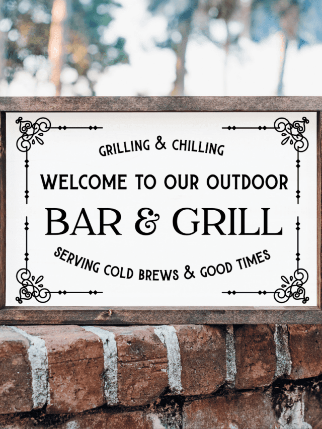 Free BBQ Grill Patio Sign SVG File Story