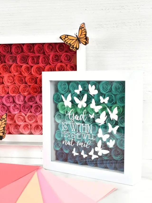 DIY Rolled Paper Flower Shadow Box With Cricut Story
