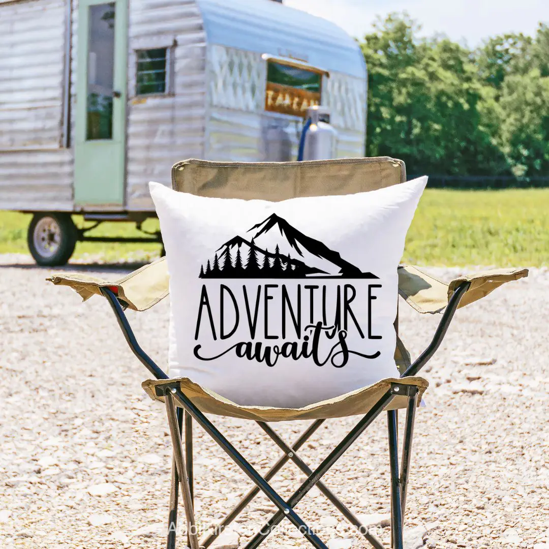 Adventure awaits SVG cut file for camping lovers. 