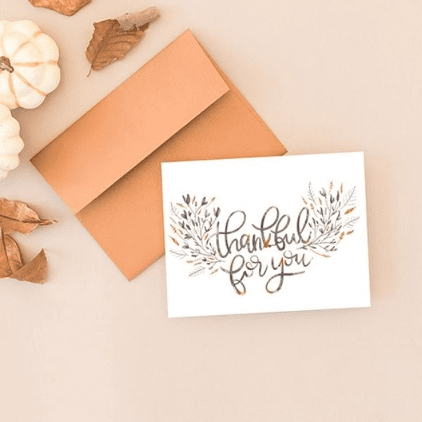 Printable fall thank you card
