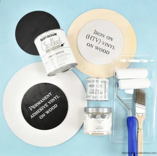 How to use iron-on vinyl on painted wood compared to permanent vinyl on wood.