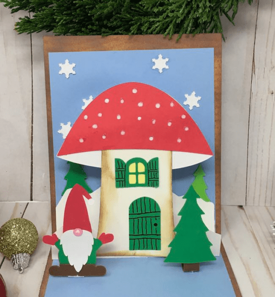 Christmas gnome pop-up card